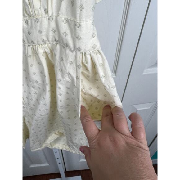 A Byer Vintage 80s Cream 100% Cotton open back collared button romper Large - Picture 7 of 8